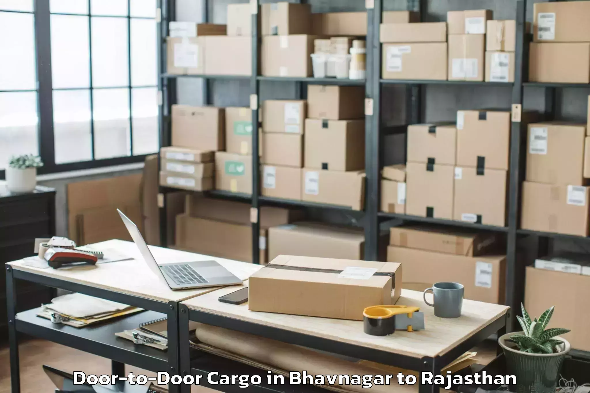 Top Bhavnagar to Mewar University Chittorgarh Door To Door Cargo Available